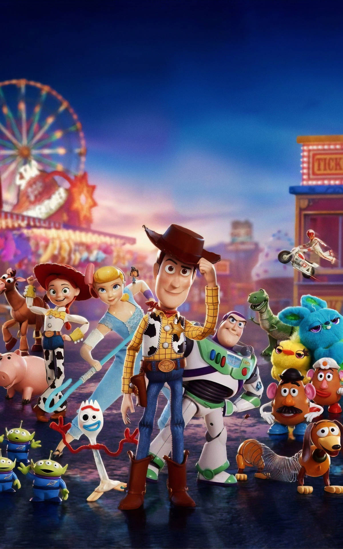 Toy Story Four Whole Cast Wallpaper