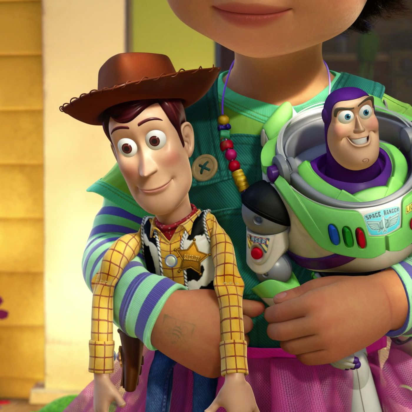 Spring ind i sjov med Woody og Buzz i Toy Story 4 Wallpaper!