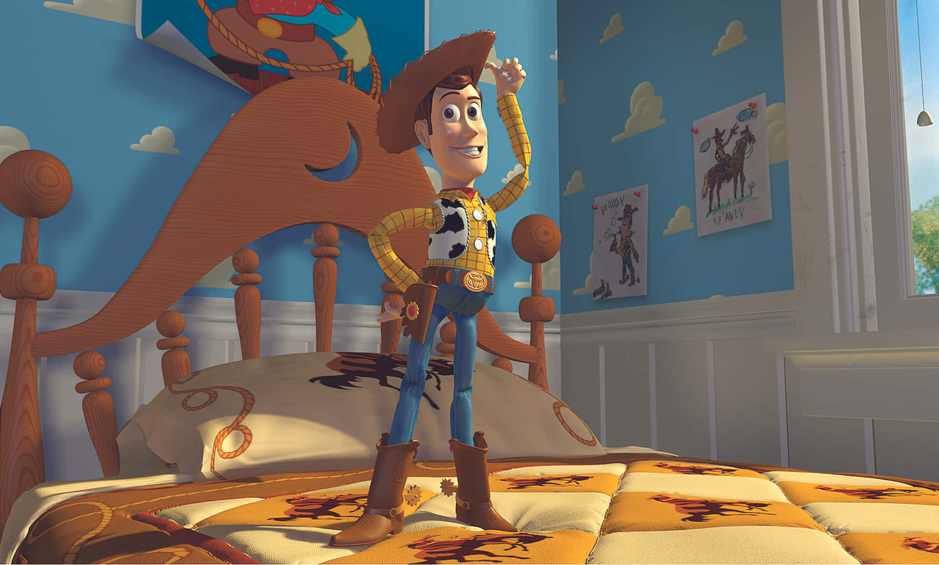Immaginedel Cowboy Woody Di Toy Story.