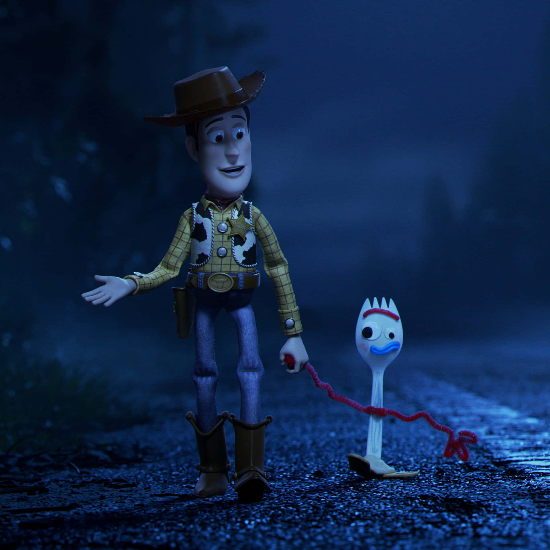 Immaginedi Toy Story 4 Con Woody E Forky
