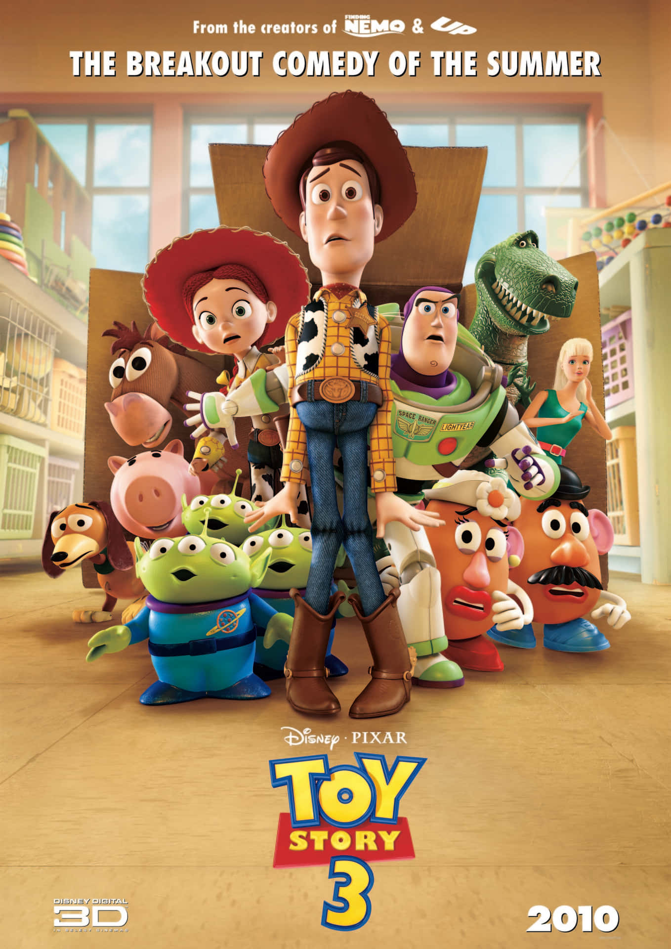Woody og Buzz Lightyear, det brav modige duo fra Toy Story-berømmelse, pynte denne tapet.