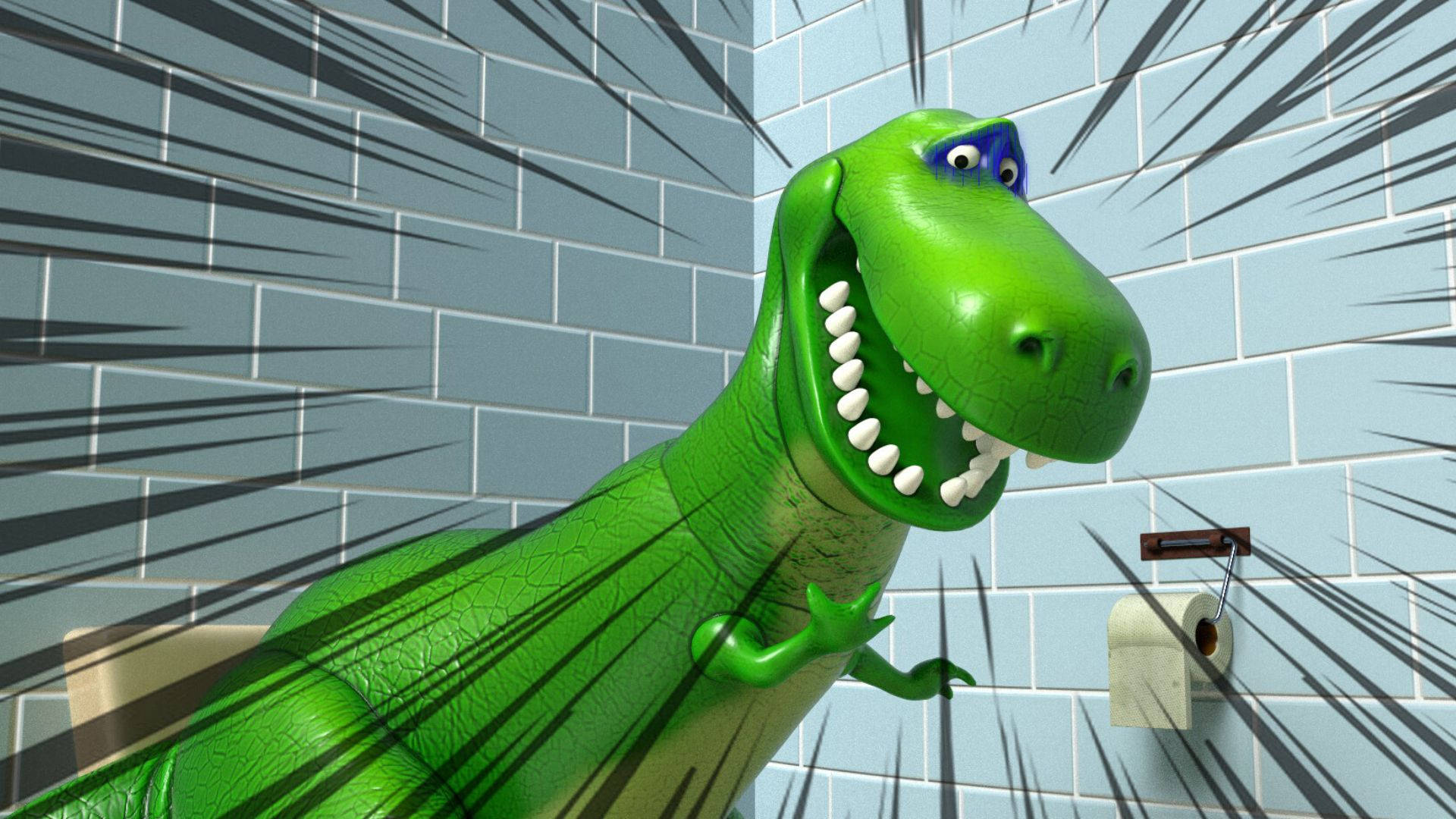 Toy Story Rex In Bathroom