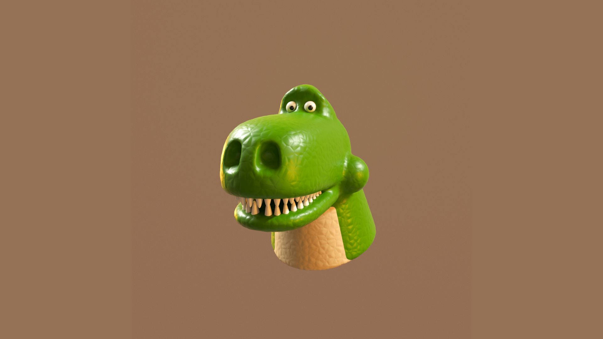 Toy Story Rex On Brown Backdrop