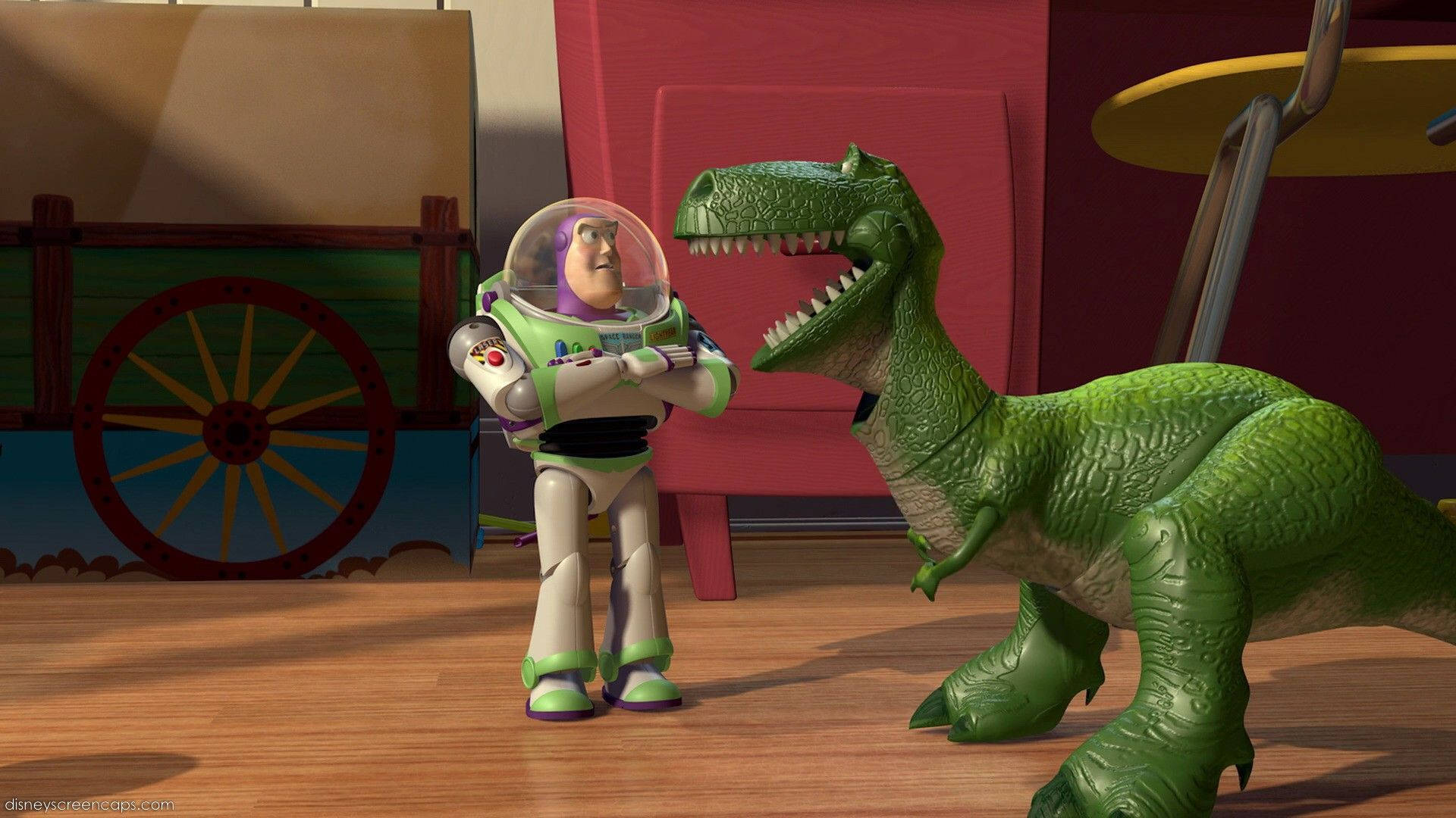Toy Story Rex Talking With Buzz
