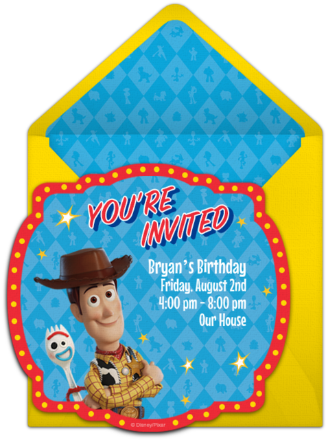 Toy Story Themed Birthday Invitation PNG