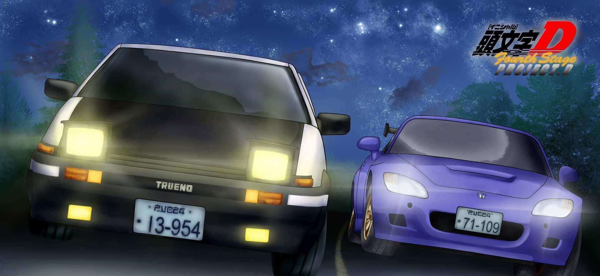 Toyotaae86 Und Subaru Impreza Wrx Sti Initial D Hintergrund