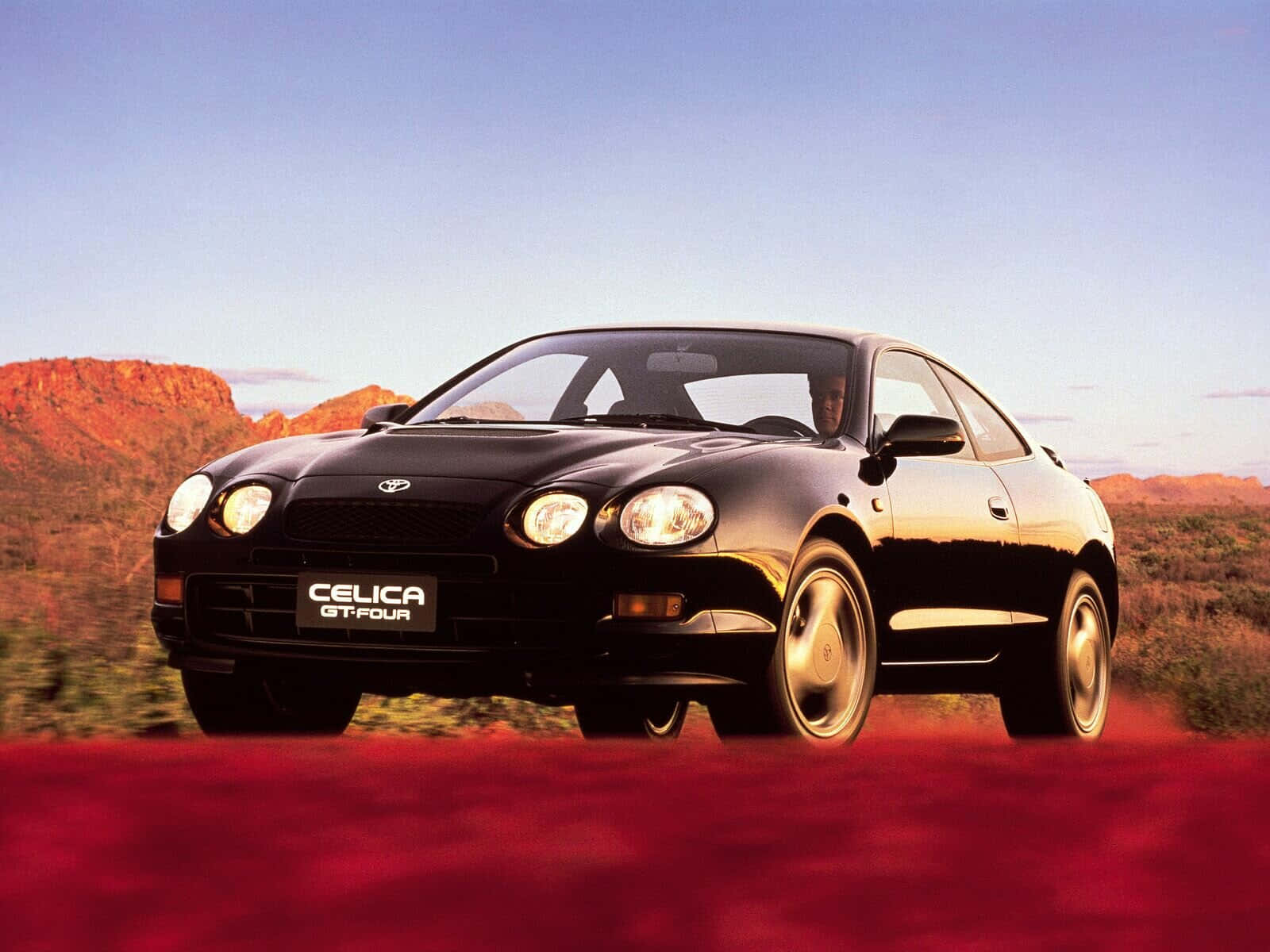 Toyota Celica G T Four Woestijn Achtergrond Achtergrond