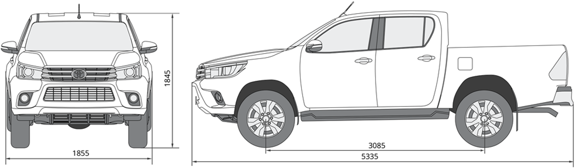 Toyota Pickup Truck Dimensions PNG
