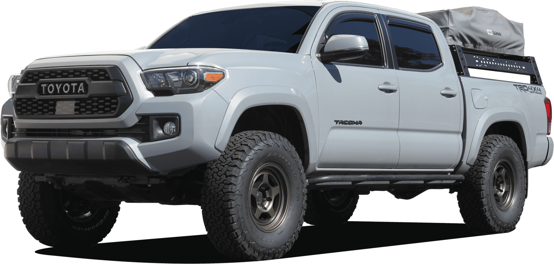 Download Toyota Tacoma Offroad Truckwith Rooftop Tent | Wallpapers.com