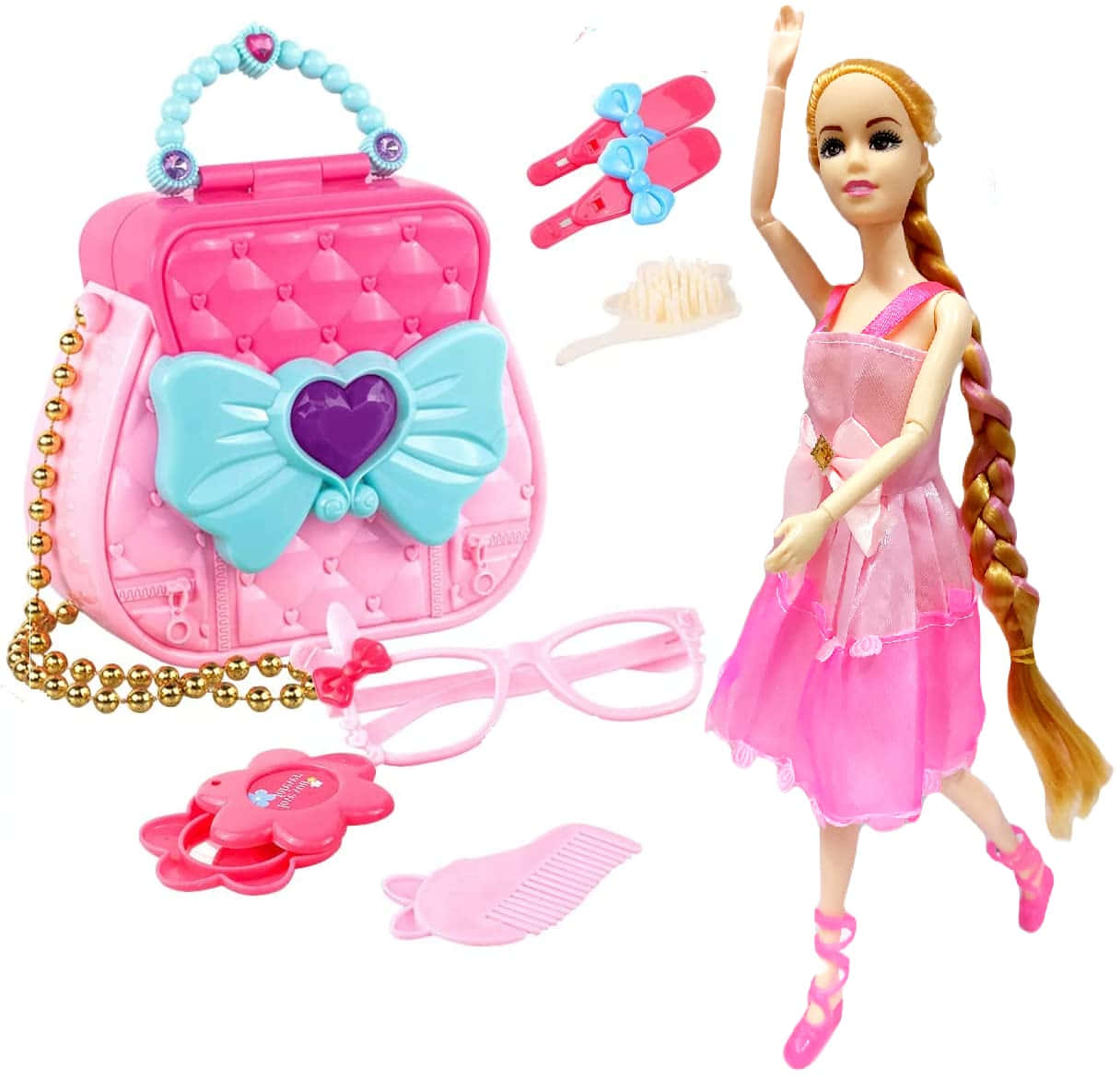 Barbie Doll With Purse And Glasses