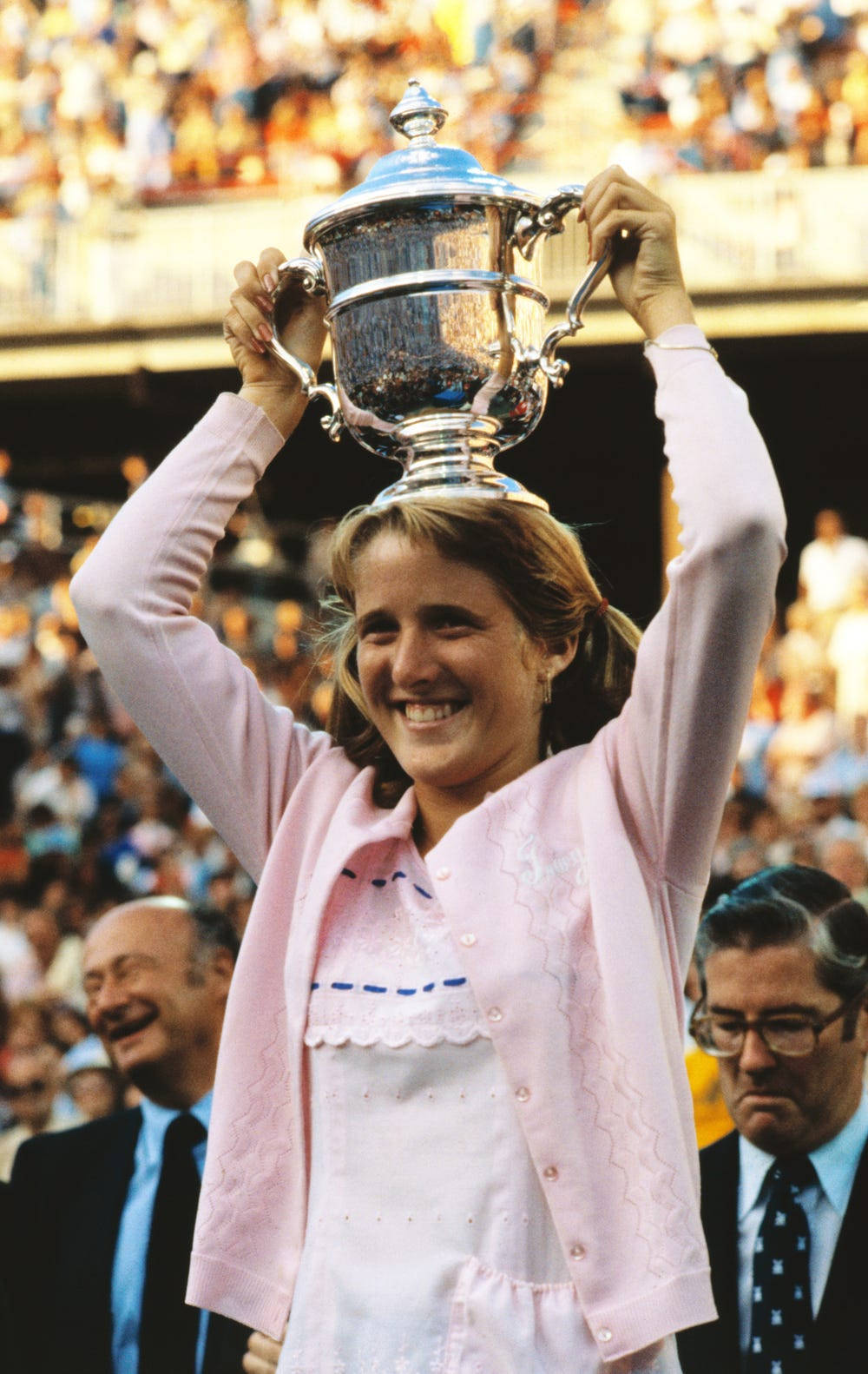 Tracy Austin Holding Trophy Wallpaper