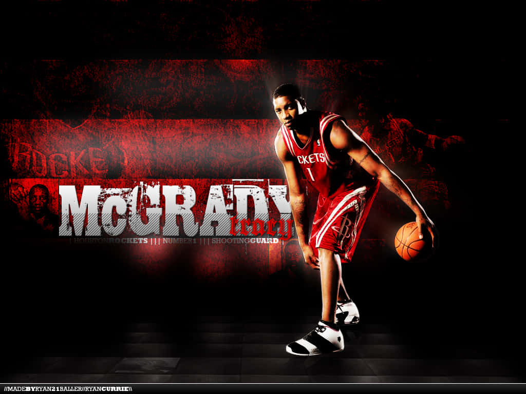 Basketbollslegendentracy Mcgrady I Aktion Wallpaper