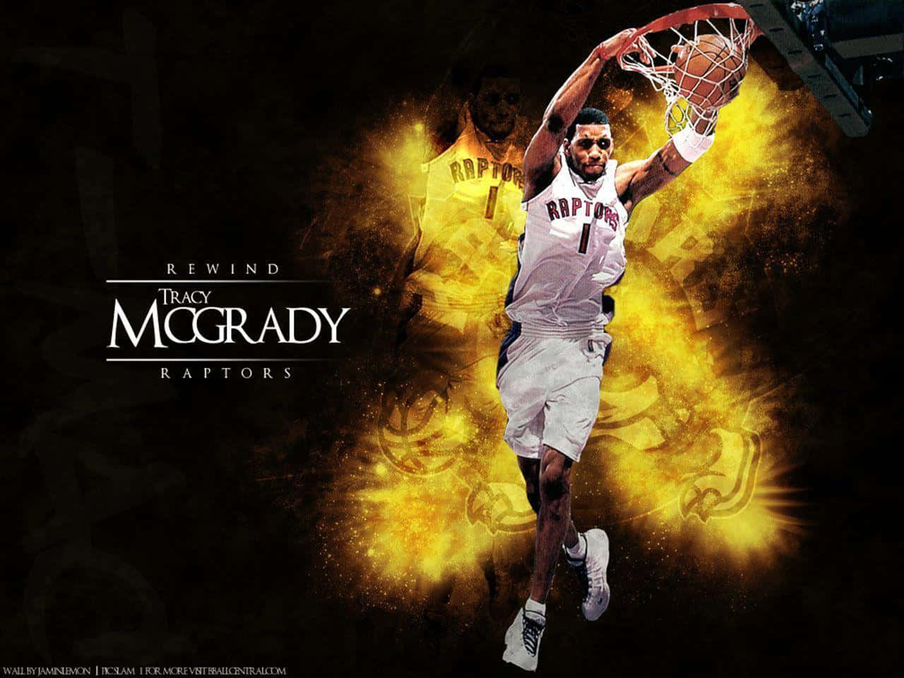 Otte-Gange NBA All Star Tracy Mcgrady på et forfriskende baggrund Wallpaper