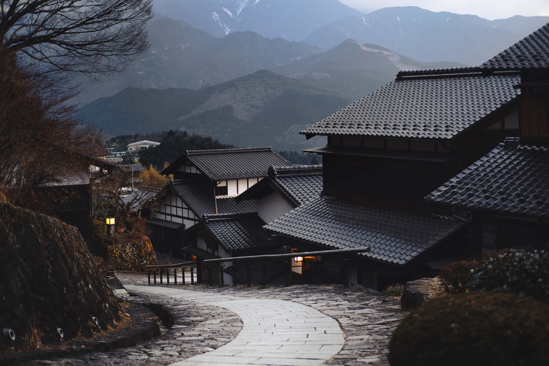 Traditionsmæssig æstetisk landsby Japanske hus tapet Wallpaper