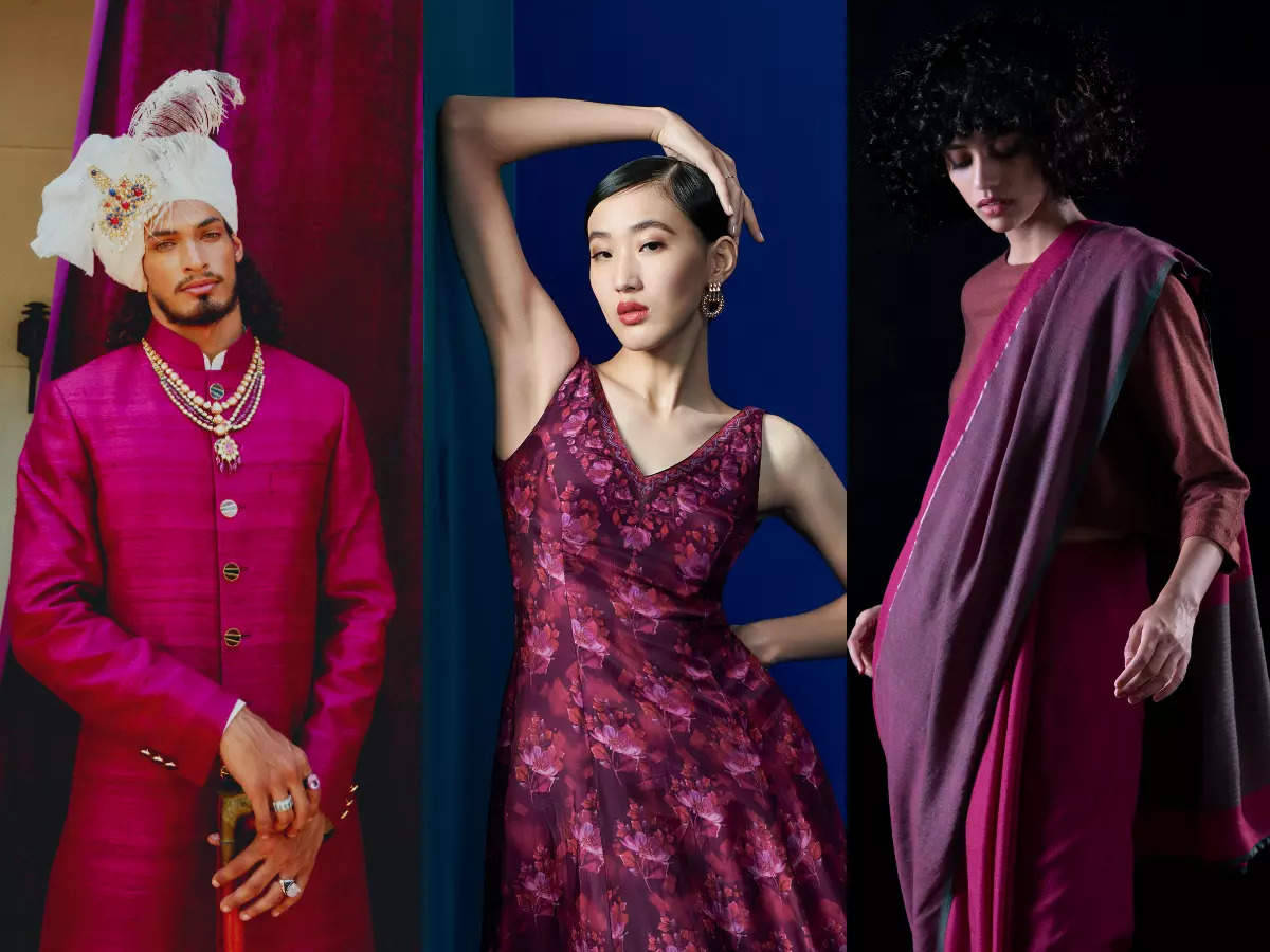 Traditional Asian Clothing In Magenta Background