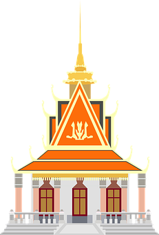 Traditional Asian Temple Illustration PNG