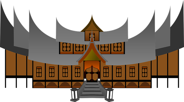 Traditional Asian Temple Illustration PNG