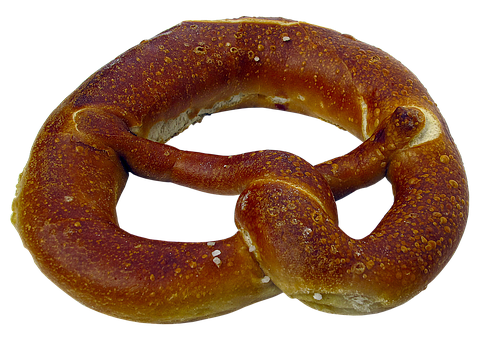 Traditional Baked Pretzelon Black Background.jpg PNG