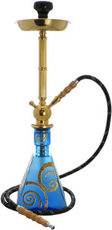 Traditional Blue Gold Hookah PNG