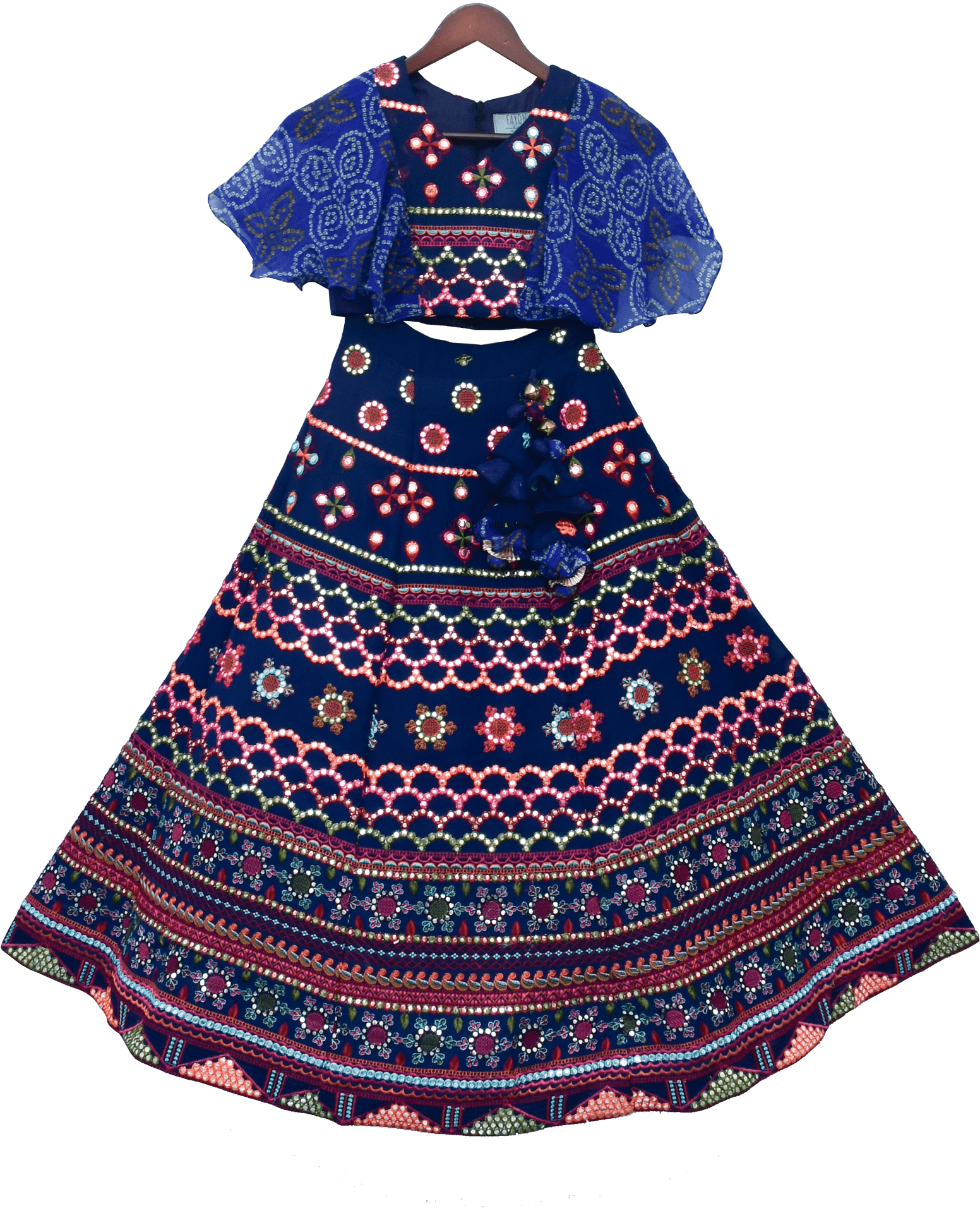 Traditional Blue Lehenga Choli Design PNG