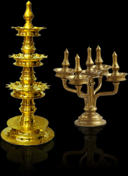 Download Traditional Brass Vilakku Lamps | Wallpapers.com