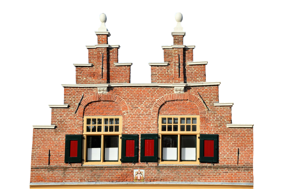 Traditional Brick Facadewith Step Gable PNG