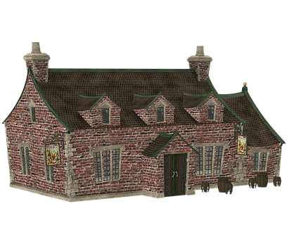 Traditional Brick House3 D Model PNG