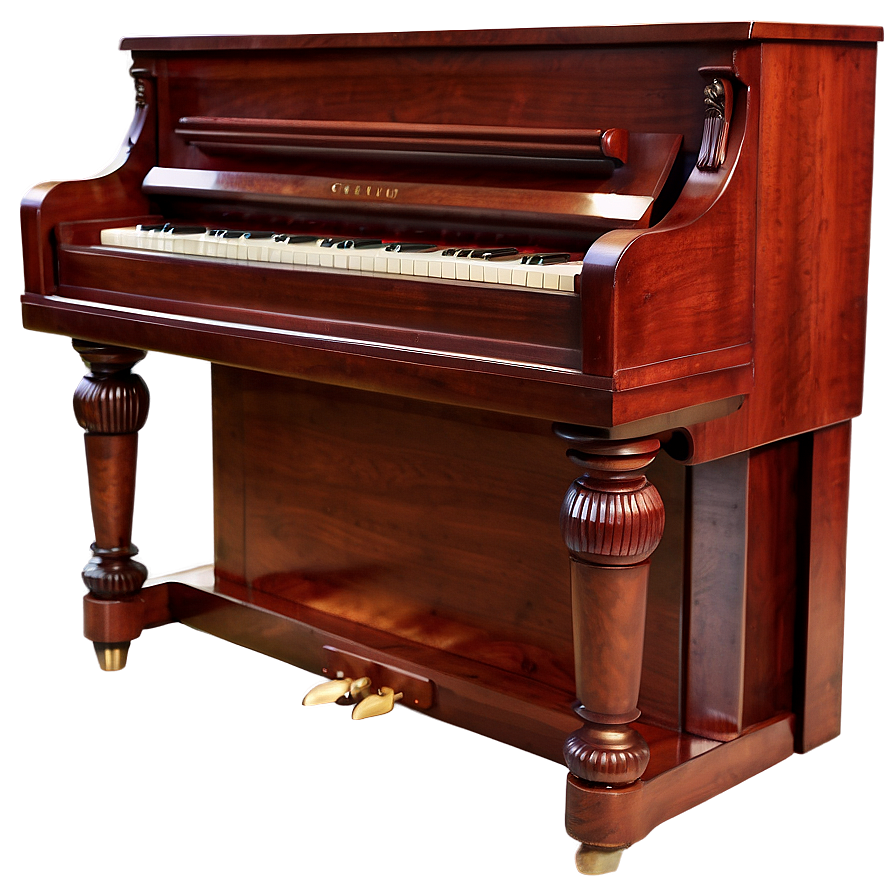 Traditional Brown Upright Piano Png 06272024 PNG