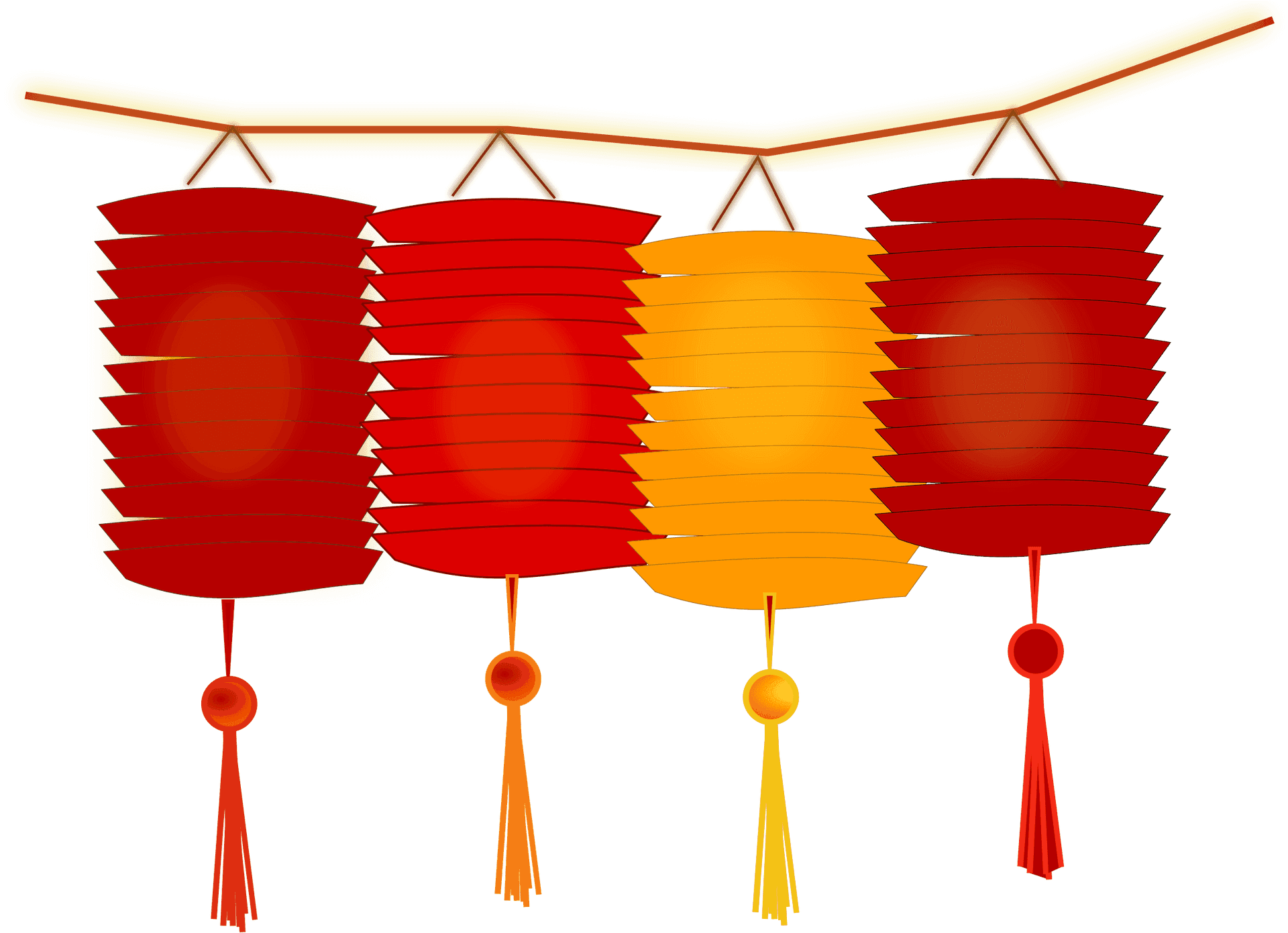 Traditional Chinese Lanterns Festival Decoration PNG