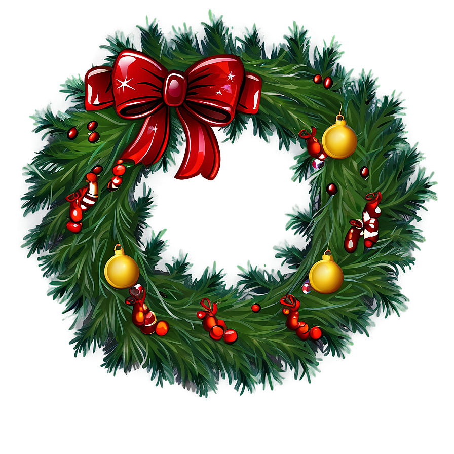 Download Traditional Christmas Wreath Png 93 | Wallpapers.com