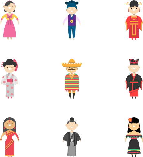 Traditional Cultural Attire Icons PNG