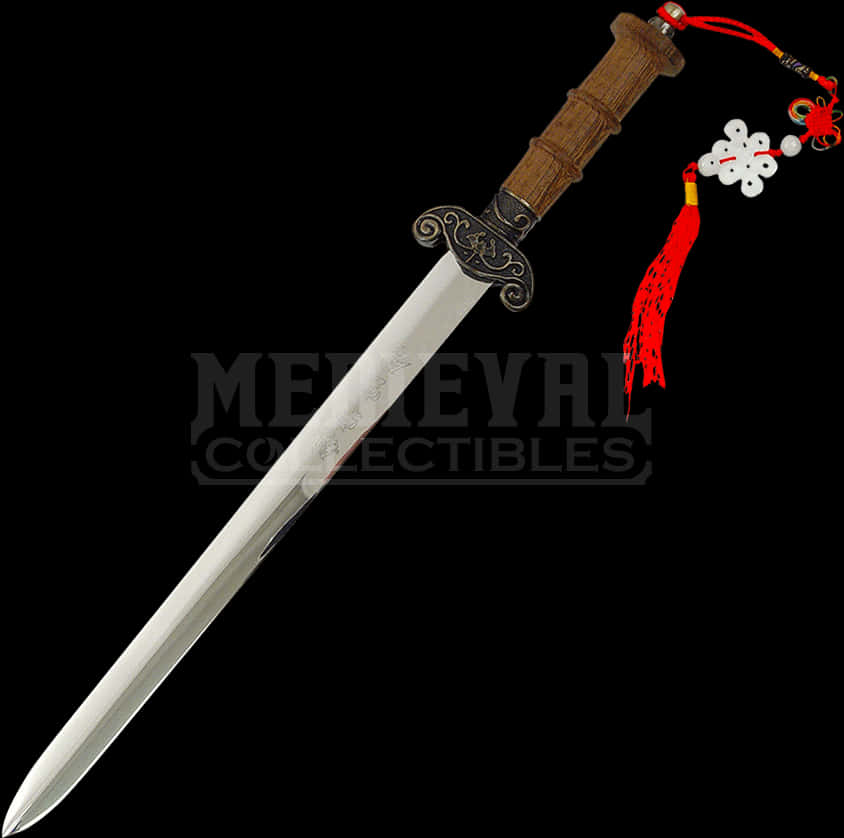 Traditional Decorative Swordwith Tassel PNG