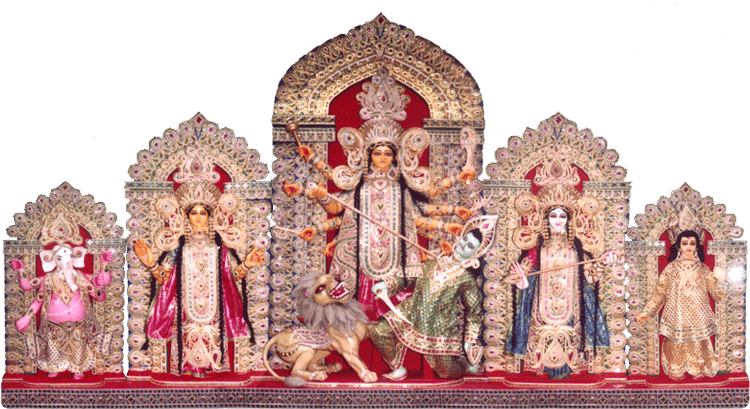 Traditional Durga Puja Pantheon PNG