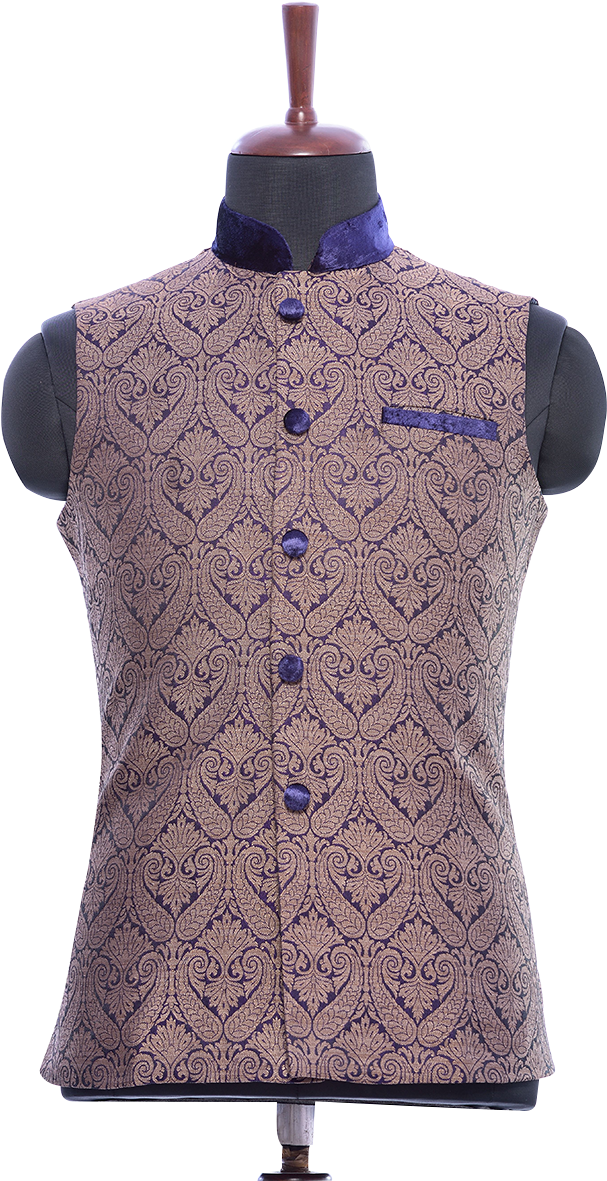 Traditional Embroidered Kurta Vest PNG
