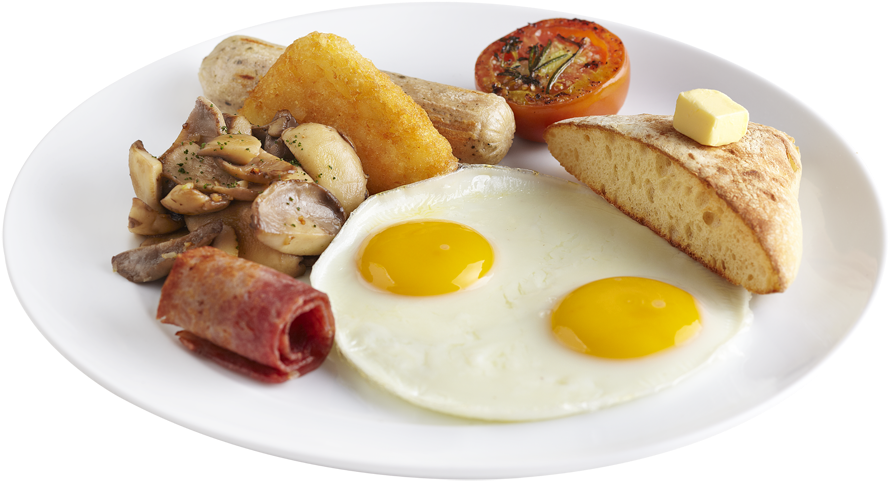 Traditional English Breakfast Plate PNG