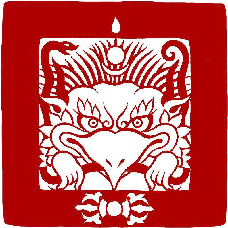 Traditional Garuda Redand White Artwork PNG