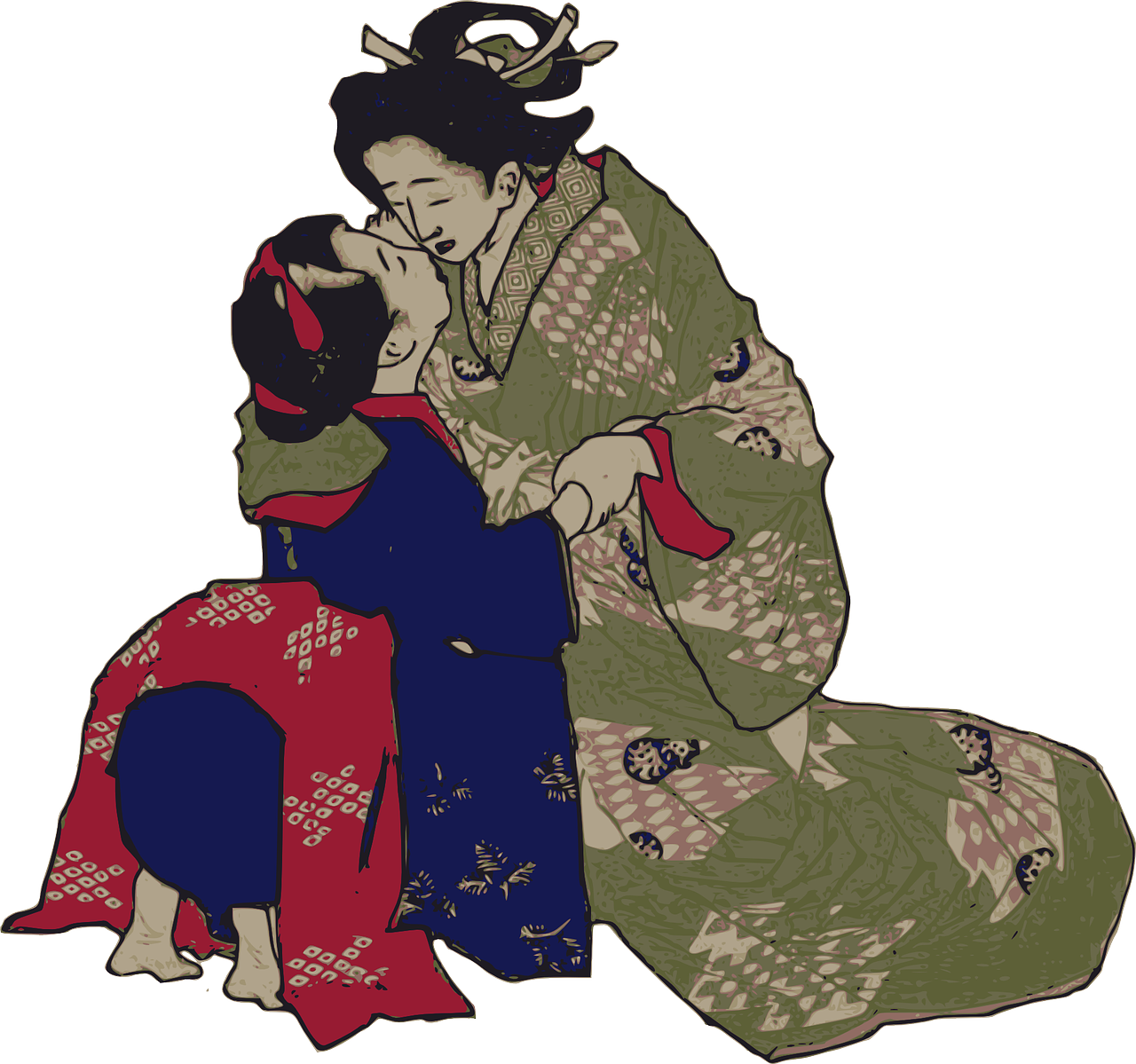 Traditional Geisha Artwork PNG