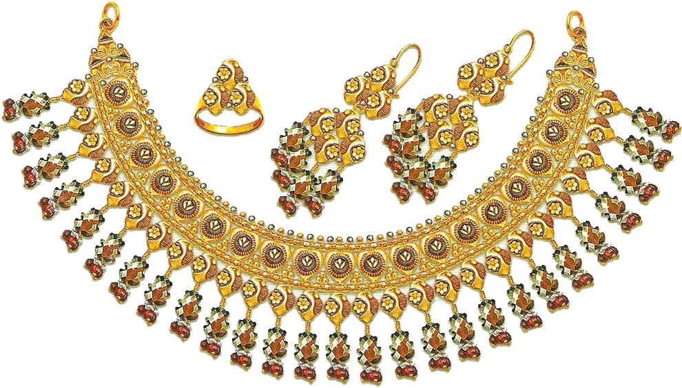 Traditional Gold Jewelry Set PNG