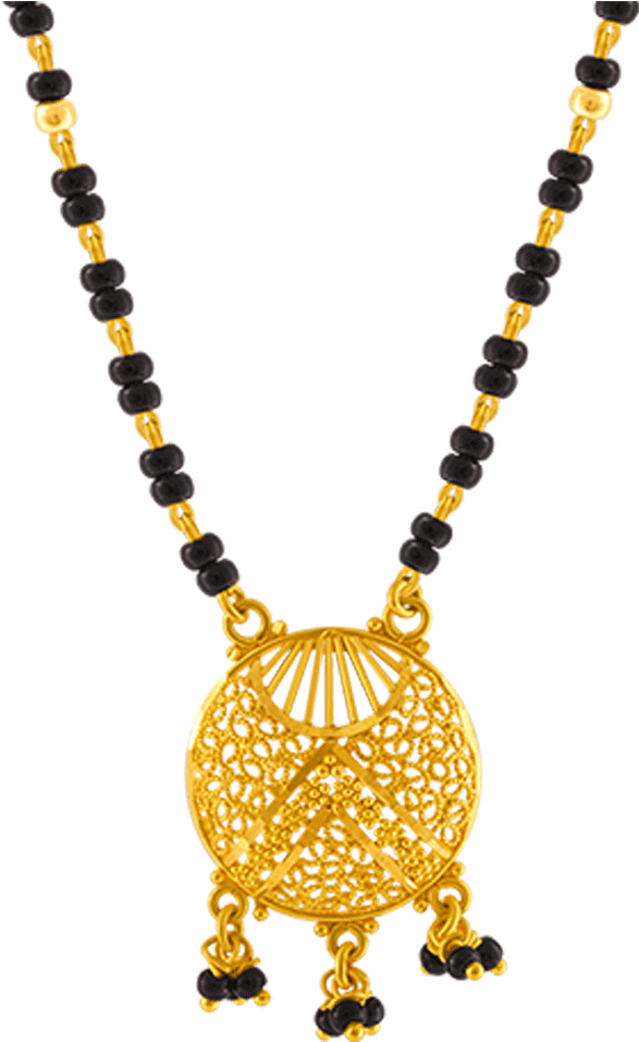 Traditional Gold Mangalsutra Design PNG
