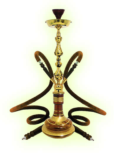 Traditional Golden Hookahwith Four Hoses PNG