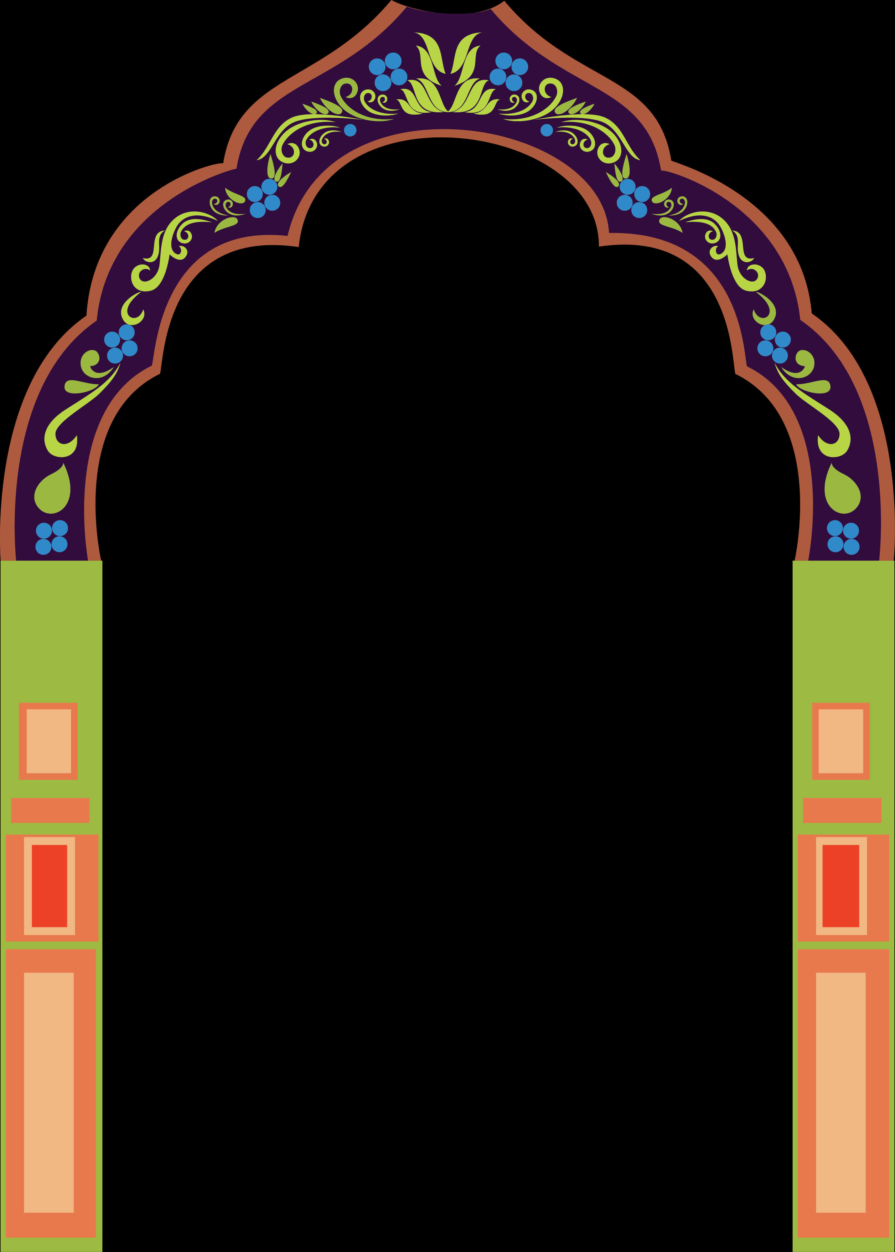 Traditional Hindu Temple Arch Design PNG