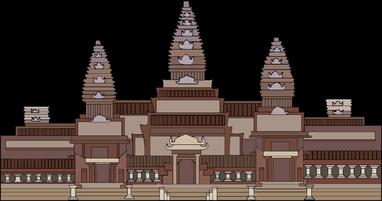 Traditional Hindu Temple Architecture Illustration PNG