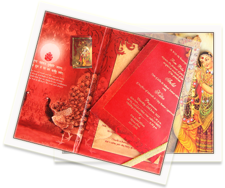 Traditional Hindu Wedding Invitation Card PNG