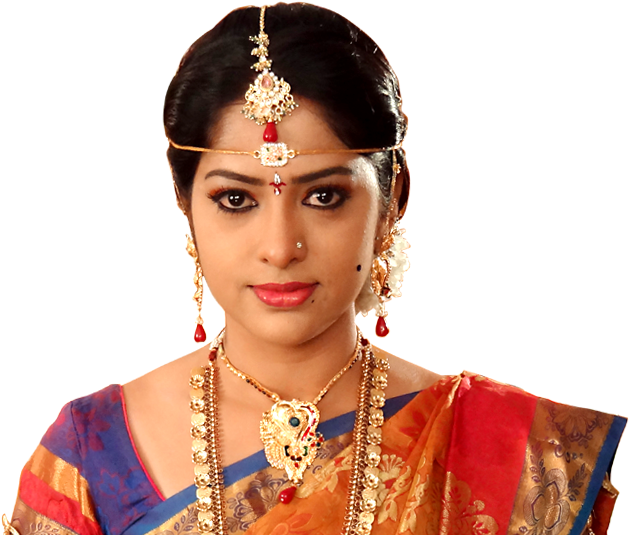 Traditional Indian Actress Portrait PNG