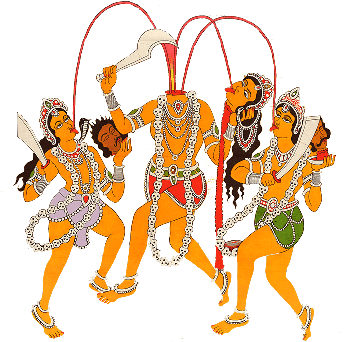 Traditional Indian Art Hanuman Fighting PNG