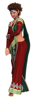 Traditional Indian Attire3 D Model PNG