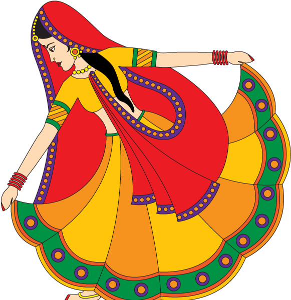 Traditional Indian Dance Illustration PNG