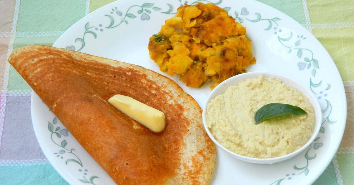 Traditional Indian Dosa With Sides.jpg Wallpaper