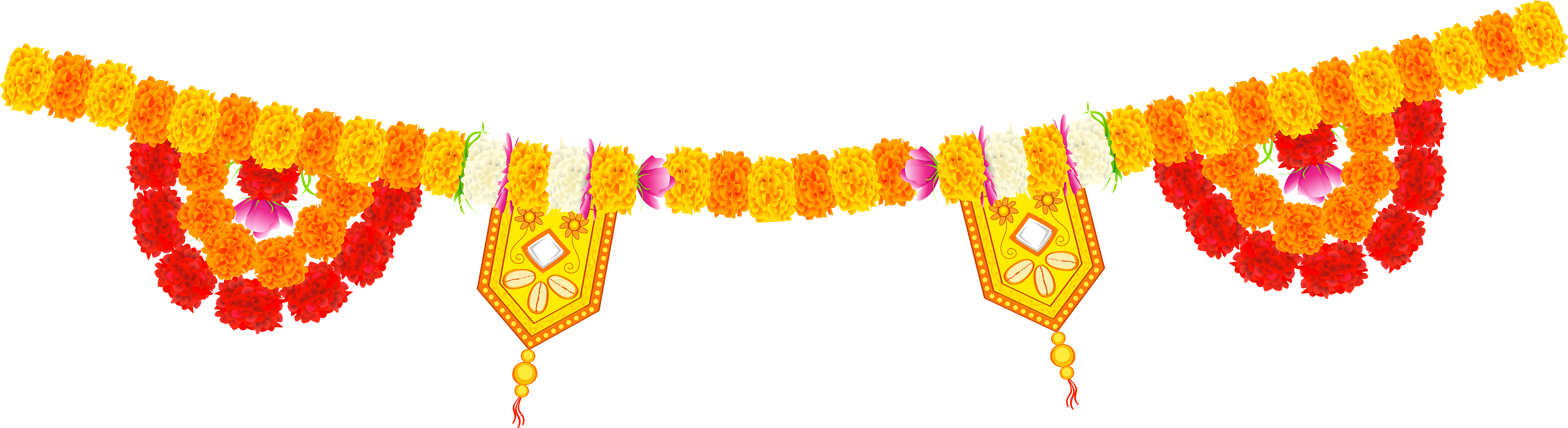 Traditional Indian Floral Decoration Garland.png PNG