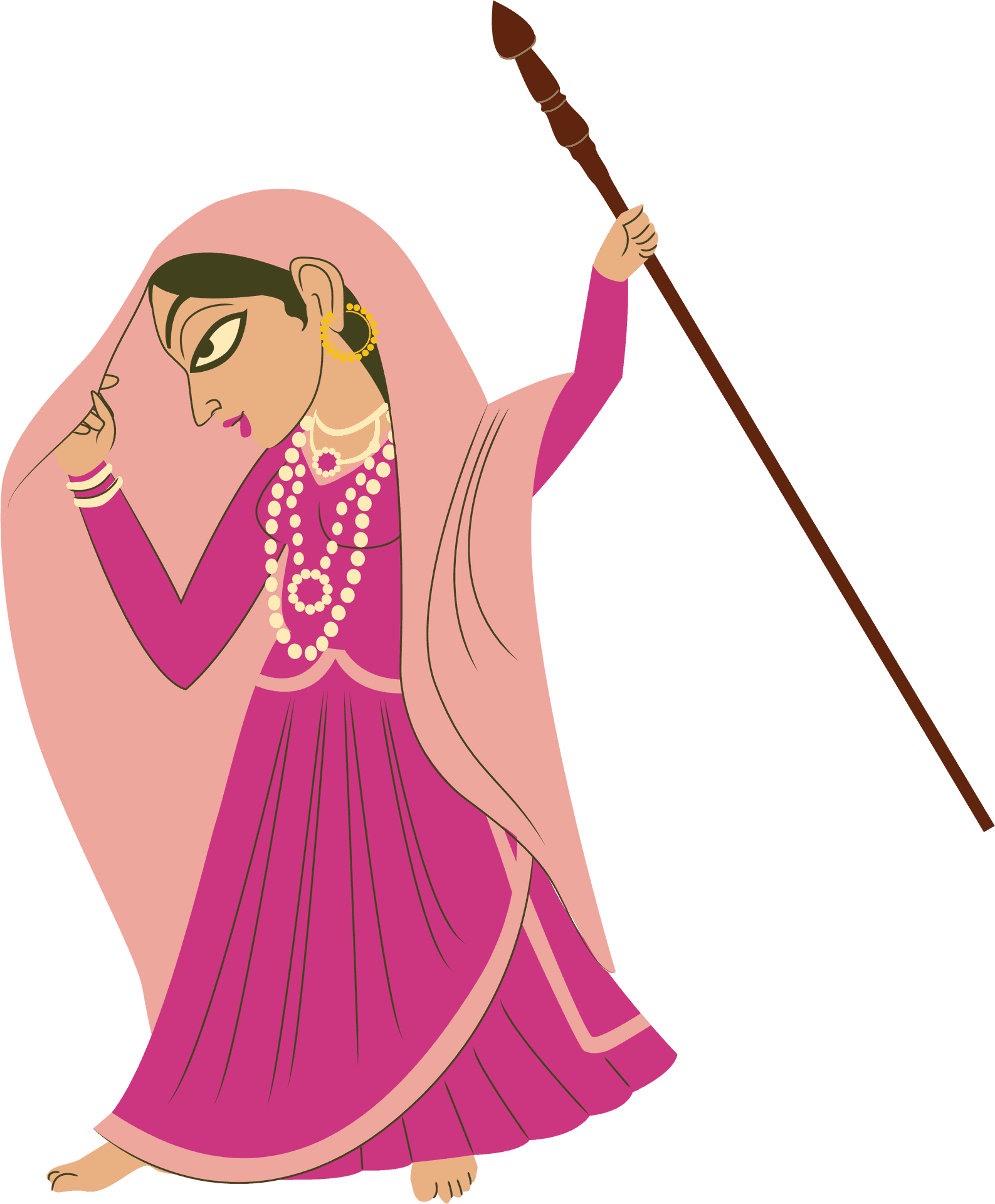Traditional Indian Flute Player Illustration PNG